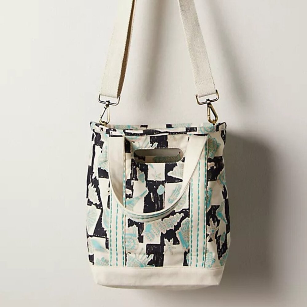 Free People Caravan Printed Mini Tote Color Seashell - Picture 2 of 4
